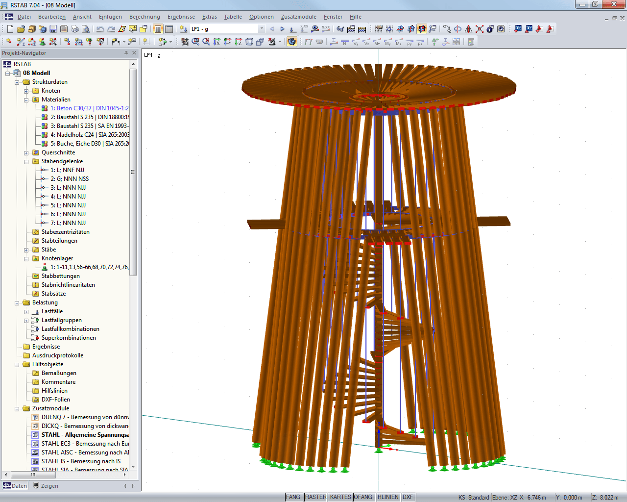 Modell des Turmes in RSTAB (© Pirmin Jung Ingenieure)